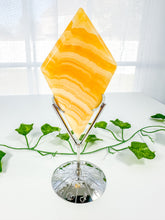 Load image into Gallery viewer, Orange Calcite Diamond on Stand (52C)