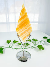 Load image into Gallery viewer, Orange Calcite Diamond on Stand (50B)