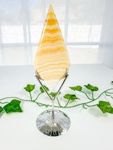 Load image into Gallery viewer, Orange Calcite Diamond on Stand (48F)