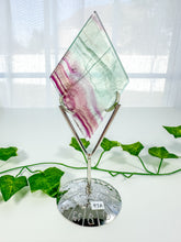 Load image into Gallery viewer, Rainbow Fluorite Diamond on Stand (47K)