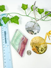 Load image into Gallery viewer, Rainbow Fluorite Diamond on Stand (47K)