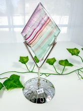 Load image into Gallery viewer, Rainbow Fluorite Diamond on Stand (40D)