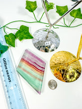 Load image into Gallery viewer, Rainbow Fluorite Diamond on Stand (40D)