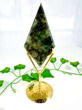 Load image into Gallery viewer, Labradorite Diamond on Stand (44D)
