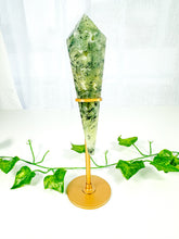 Load image into Gallery viewer, Prehnite Wand on Stand (64P)