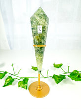 Load image into Gallery viewer, Prehnite Wand on Stand (64P)