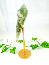 Load image into Gallery viewer, Prehnite Wand on Stand (64P)