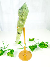 Load image into Gallery viewer, Prehnite Wand on Stand (62P)