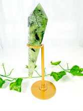 Load image into Gallery viewer, Prehnite Wand on Stand (58P)