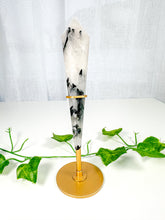 Load image into Gallery viewer, Tourmalinated Quartz Wand on Stand (66t)