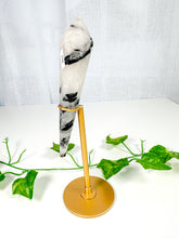 Load image into Gallery viewer, Tourmalinated Quartz Wand on Stand (66t)
