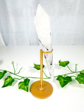 Load image into Gallery viewer, Tourmalinated Quartz Wand on Stand (60t) Round Tip