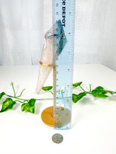 Load image into Gallery viewer, Tourmalinated Quartz Wand on Stand (57t)