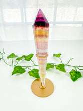 Load image into Gallery viewer, Candy Rainbow Fluorite Wand on Stand (56F)