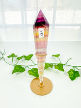 Load image into Gallery viewer, Candy Rainbow Fluorite Wand on Stand (56F)