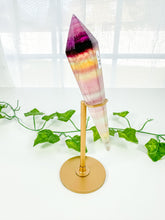 Load image into Gallery viewer, Candy Rainbow Fluorite Wand on Stand (56F)