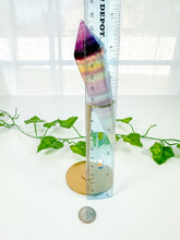 Load image into Gallery viewer, Candy Rainbow Fluorite Wand on Stand (56F)
