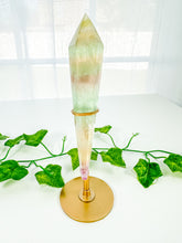 Load image into Gallery viewer, Candy Rainbow Fluorite Wand on Stand (55F)