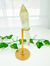 Load image into Gallery viewer, Candy Rainbow Fluorite Wand on Stand (55F)