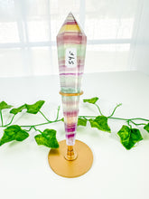 Load image into Gallery viewer, Candy Rainbow Fluorite Wand on Stand (54F)