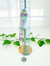 Load image into Gallery viewer, Candy Rainbow Fluorite Wand on Stand (54F)