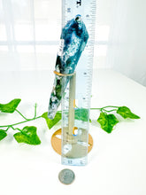 Load image into Gallery viewer, Moss Agate Wand on Stand (46M)
