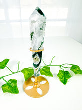 Load image into Gallery viewer, Moss Agate Wand on Stand (42o)