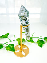 Load image into Gallery viewer, Moss Agate Wand on Stand (40M)