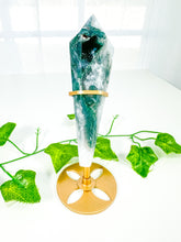 Load image into Gallery viewer, Moss Agate Wand on Stand (38M)