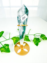 Load image into Gallery viewer, Moss Agate Wand on Stand (38M)