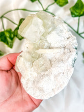 Load image into Gallery viewer, Clear Stilbite & Green Apophyllite on Okenite Mineral Specimen (P)