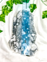 Load image into Gallery viewer, Clear Apophyllite on Blue Chalcedony Specimen #1 (AA)