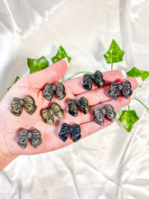 Load image into Gallery viewer, Mini Gold/Silver Sheen Obsidian Bowtie