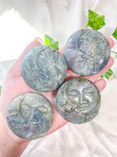 Load image into Gallery viewer, Labradorite Moon and Sun Face