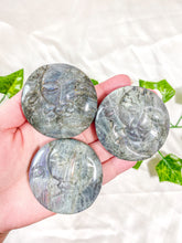 Load image into Gallery viewer, Labradorite Moon and Sun Face
