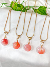 Load image into Gallery viewer, Pink Agate Donut Pendant Necklace