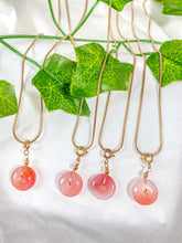 Load image into Gallery viewer, Pink Agate Donut Pendant Necklace