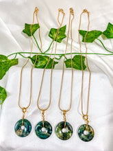 Load image into Gallery viewer, Moss Agate Donut Pendant Necklace