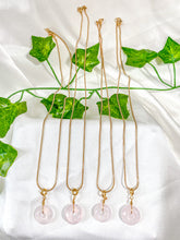 Load image into Gallery viewer, Rose Quartz Donut Pendant Necklace