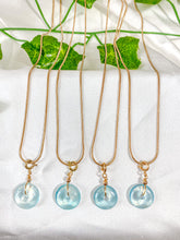 Load image into Gallery viewer, Aquamarine Donut Pendant Necklace