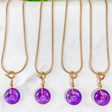 Load image into Gallery viewer, Amethyst Donut Pendant Necklace