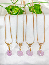 Load image into Gallery viewer, Kunzite Donut Pendant Necklace