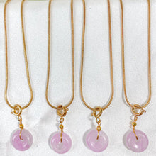 Load image into Gallery viewer, Kunzite Donut Pendant Necklace