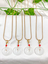 Load image into Gallery viewer, White Jade Donut Pendant Necklace