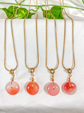 Load image into Gallery viewer, Pink Agate Donut Pendant Necklace