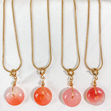 Load image into Gallery viewer, Pink Agate Donut Pendant Necklace