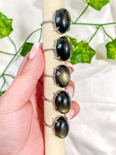 Load image into Gallery viewer, Gold Sheen Obsidian Ring (adjustable)