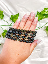 Load image into Gallery viewer, Gold Sheen Obsidian Bracelet