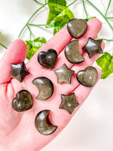 Load image into Gallery viewer, Mini Gold Sheen Obsidian Moon/Star/Heart