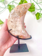 Load image into Gallery viewer, Pink Amethyst Moon On Stand #10